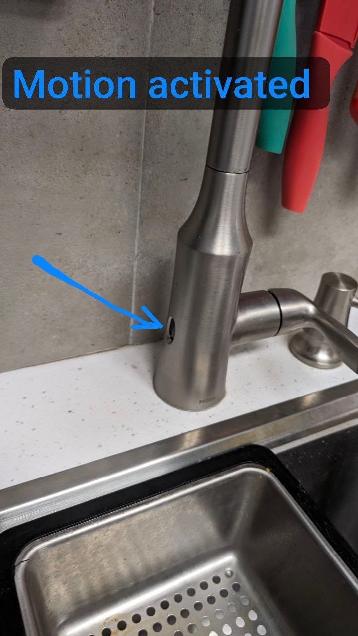 Wave your hand to turn on/off the faucet